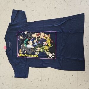 NWOT My Hero Academia Funimation Hero Group Navy T Shirt Size S Anime Characters